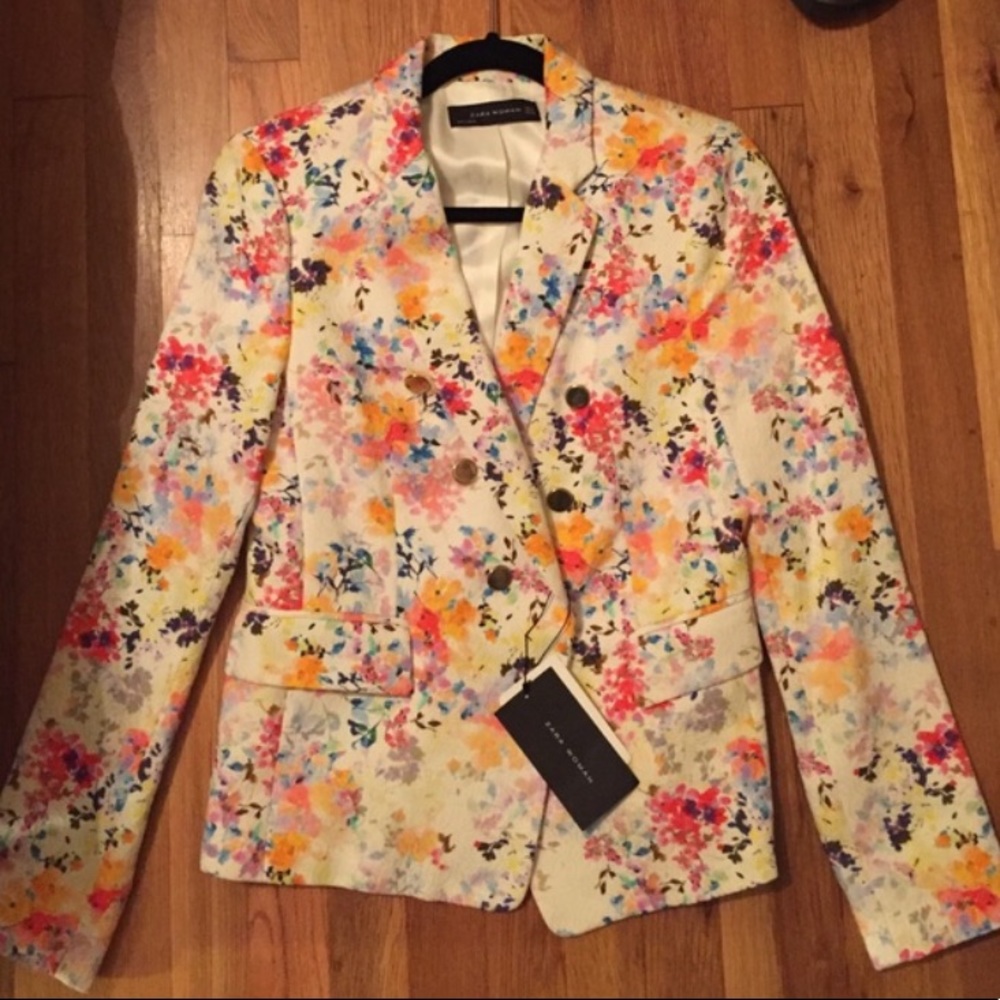 Zara floral blazer szM never worn NWT
